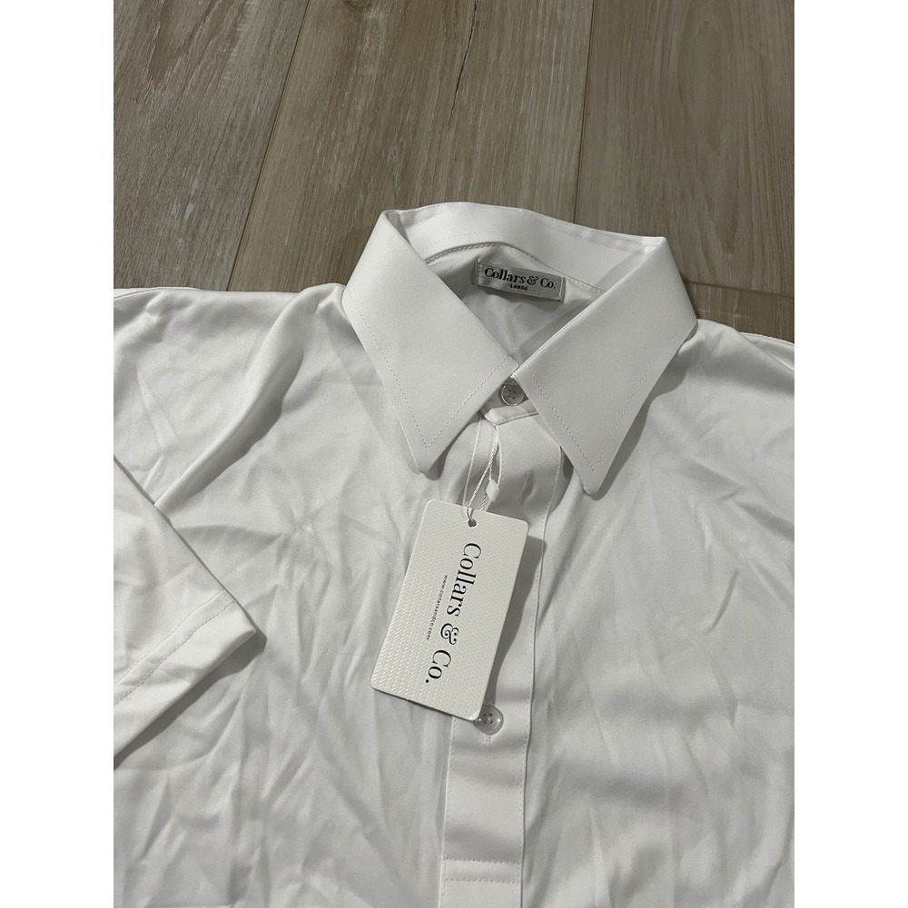 Collars and Co Polo Solid White Size L Performanc… - image 1